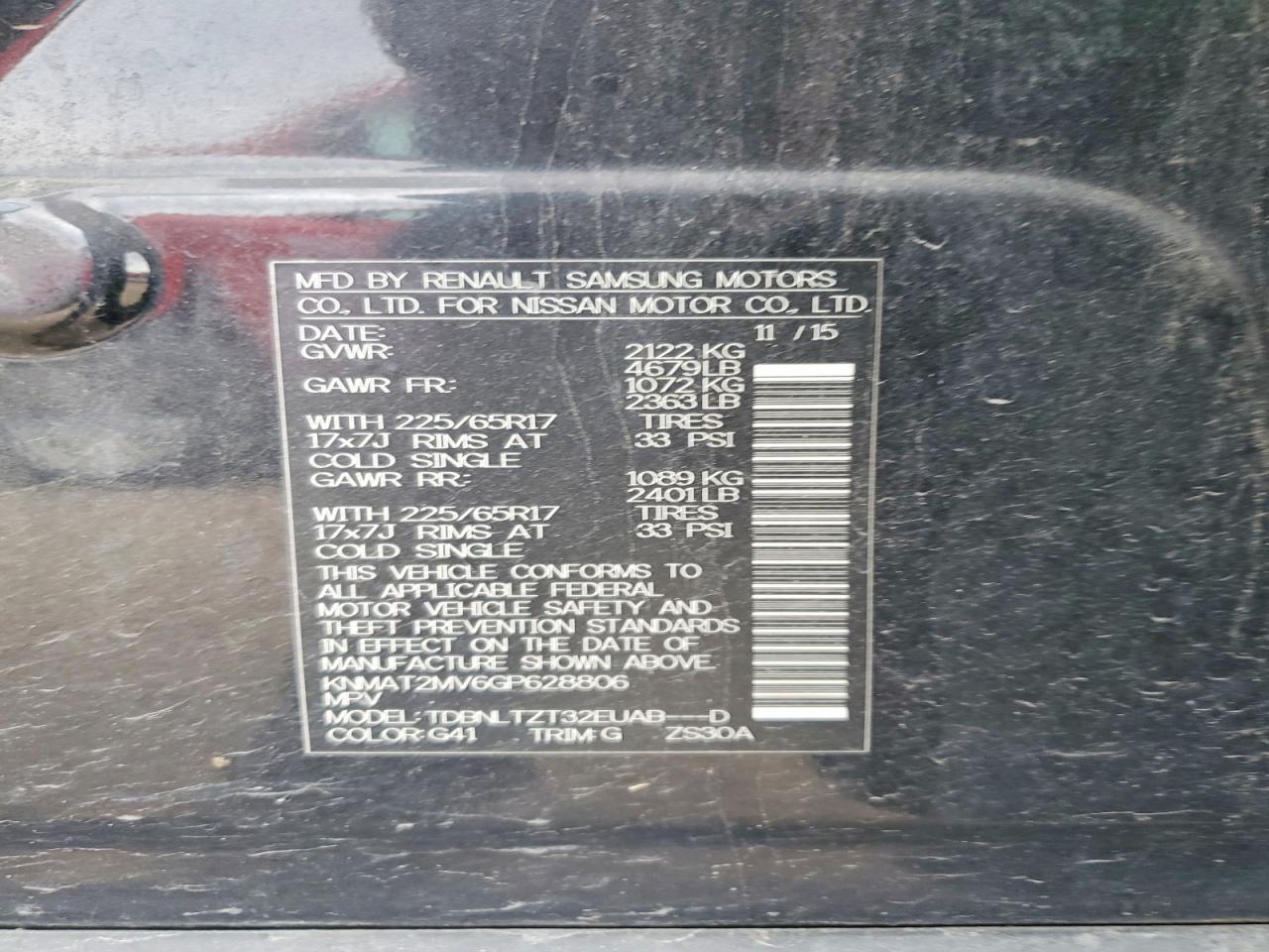 2016 NISSAN ROGUE SV photo 13