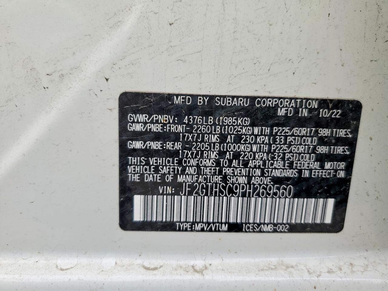 2023 SUBARU CROSSTREK SPORT photo 25