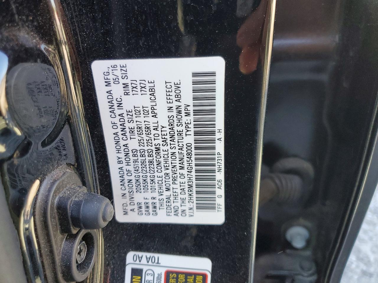 2016 HONDA CR-V EXL photo 37