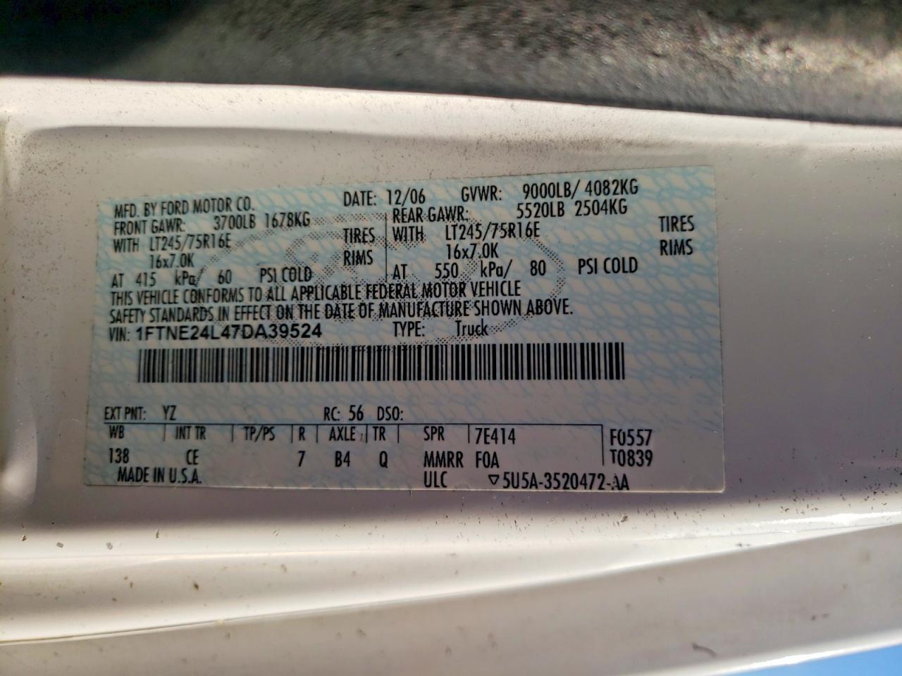 2007 FORD ECONOLINE E250 VAN photo 25