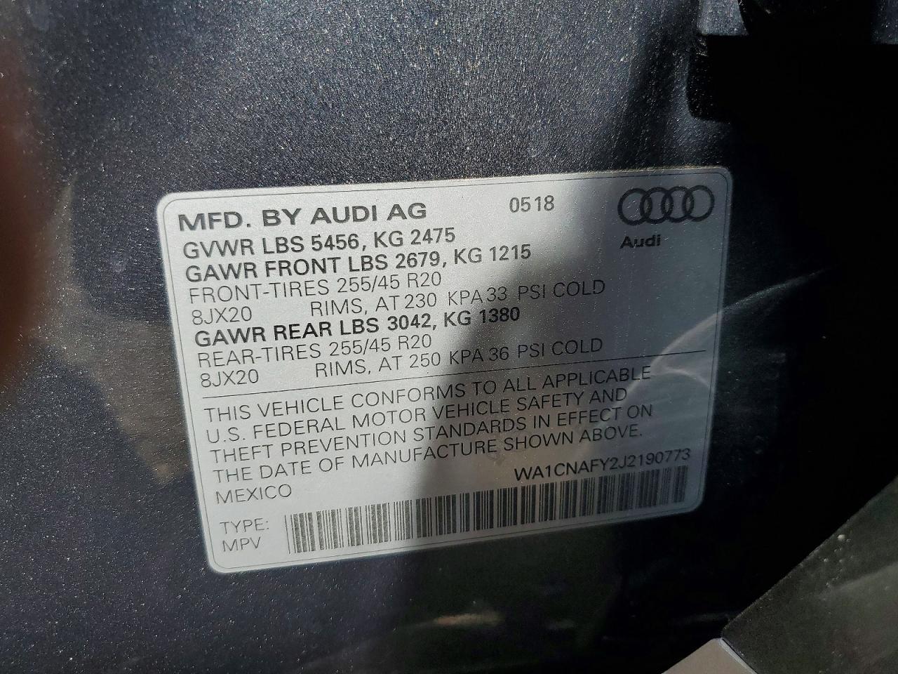 2018 AUDI Q5 PRESTIGE photo 13