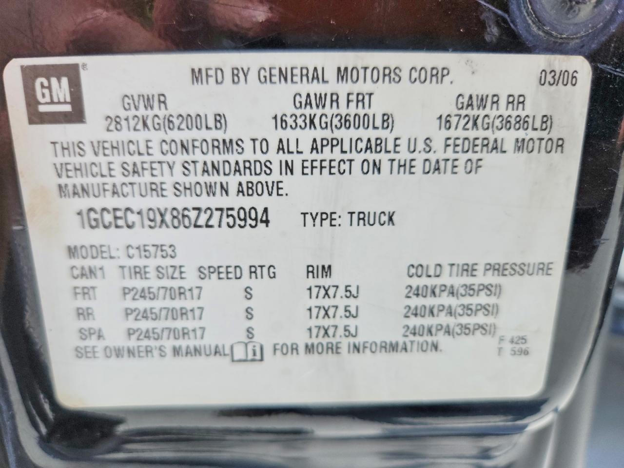 2006 CHEVROLET SILVERADO C1500 photo 12
