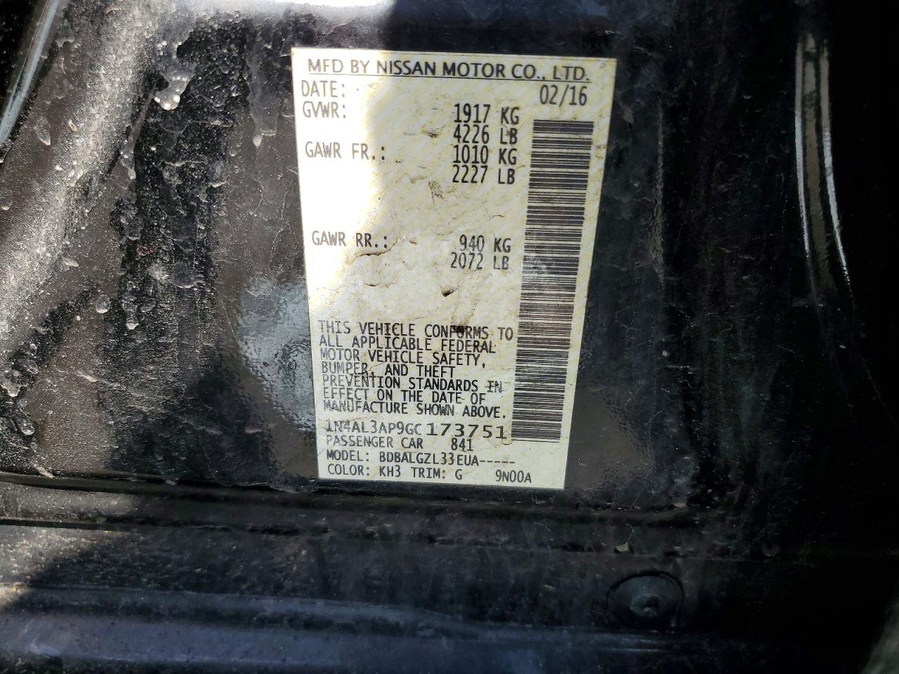 2016 NISSAN ALTIMA 2.5 S photo 34