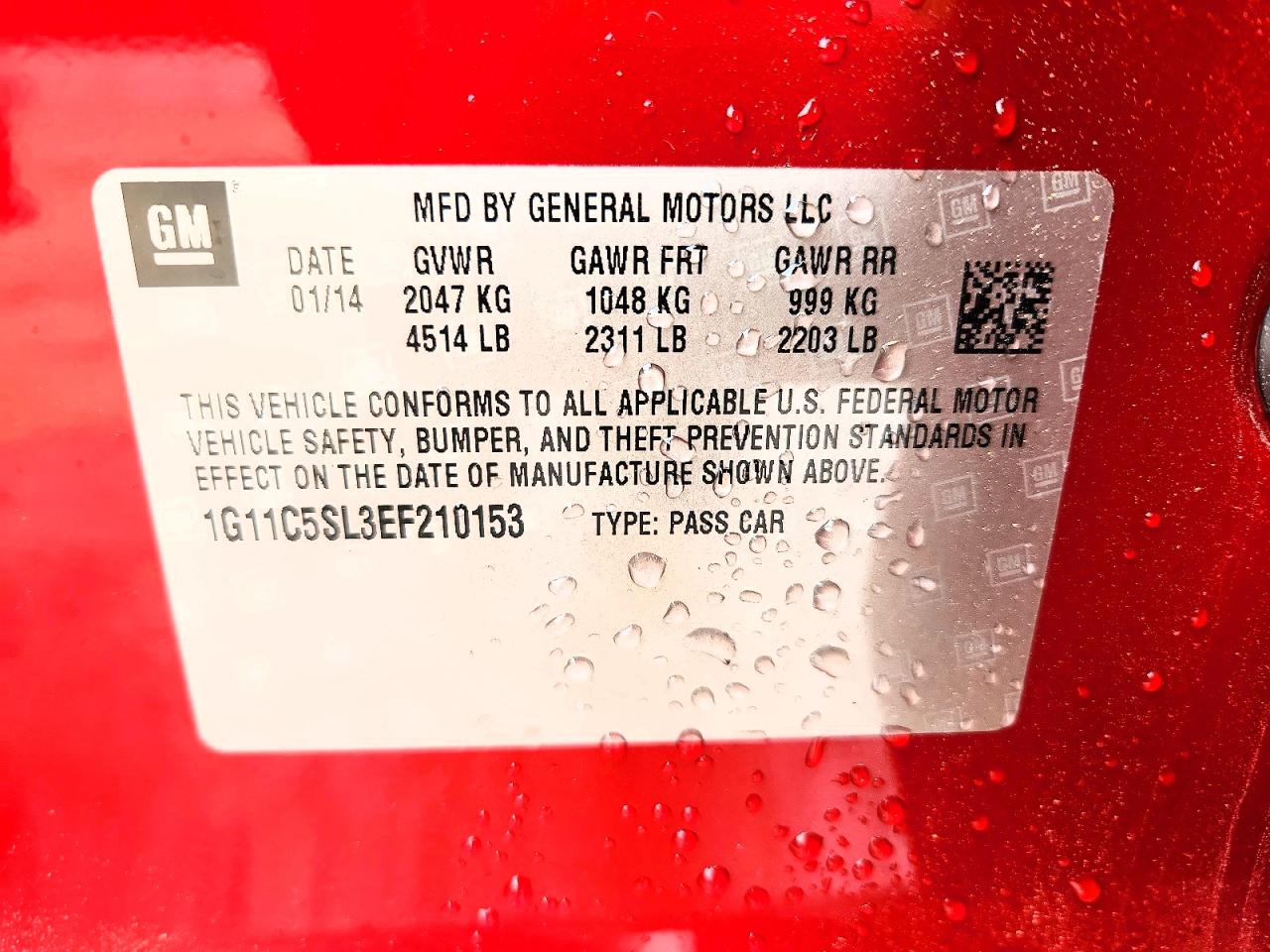 2014 CHEVROLET MALIBU 1LT photo 13