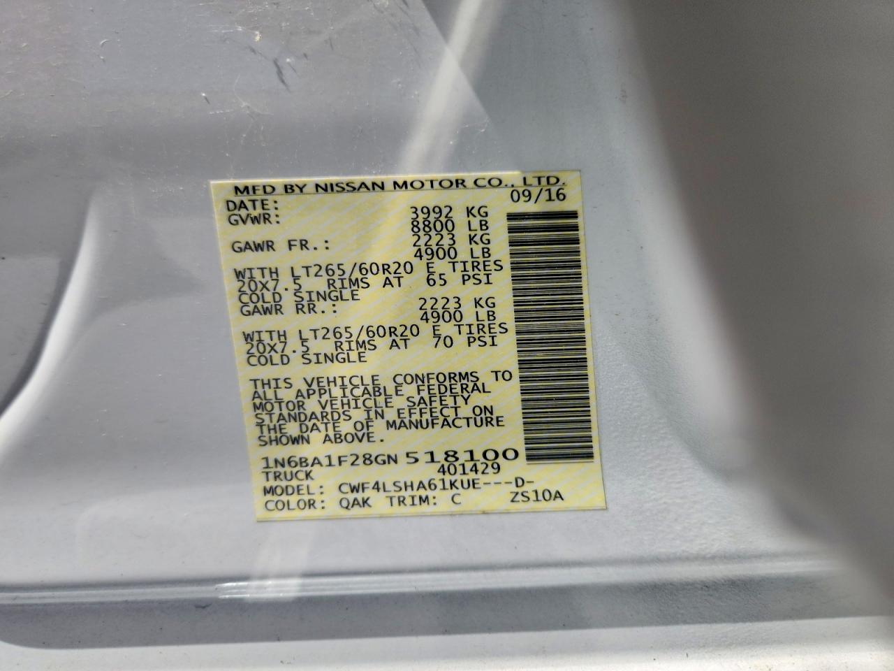 2016 NISSAN TITAN XD S photo 25