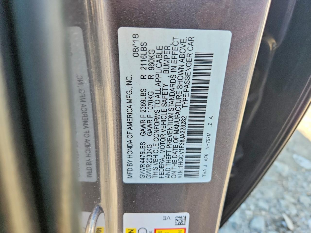 2018 HONDA ACCORD SPORT photo 12