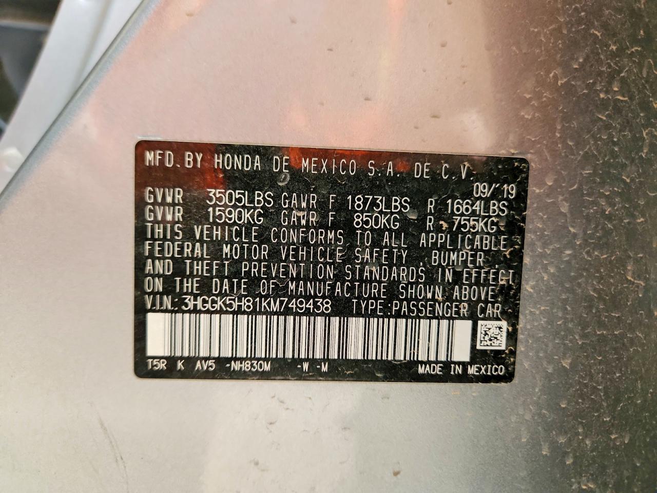 2019 HONDA FIT EX photo 13