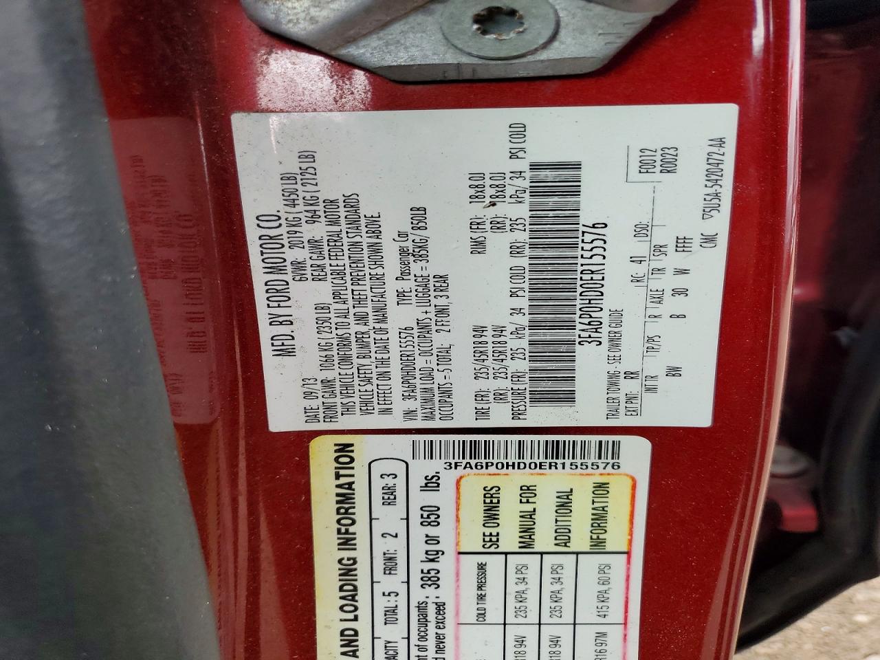 2014 FORD FUSION SE photo 34