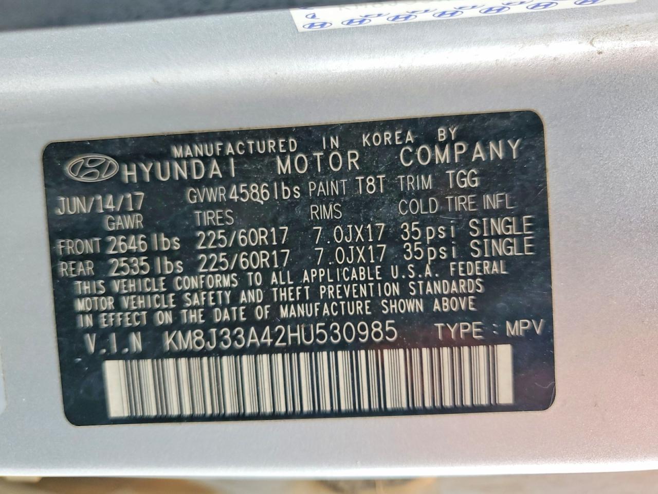 2017 HYUNDAI TUCSON SE photo 40