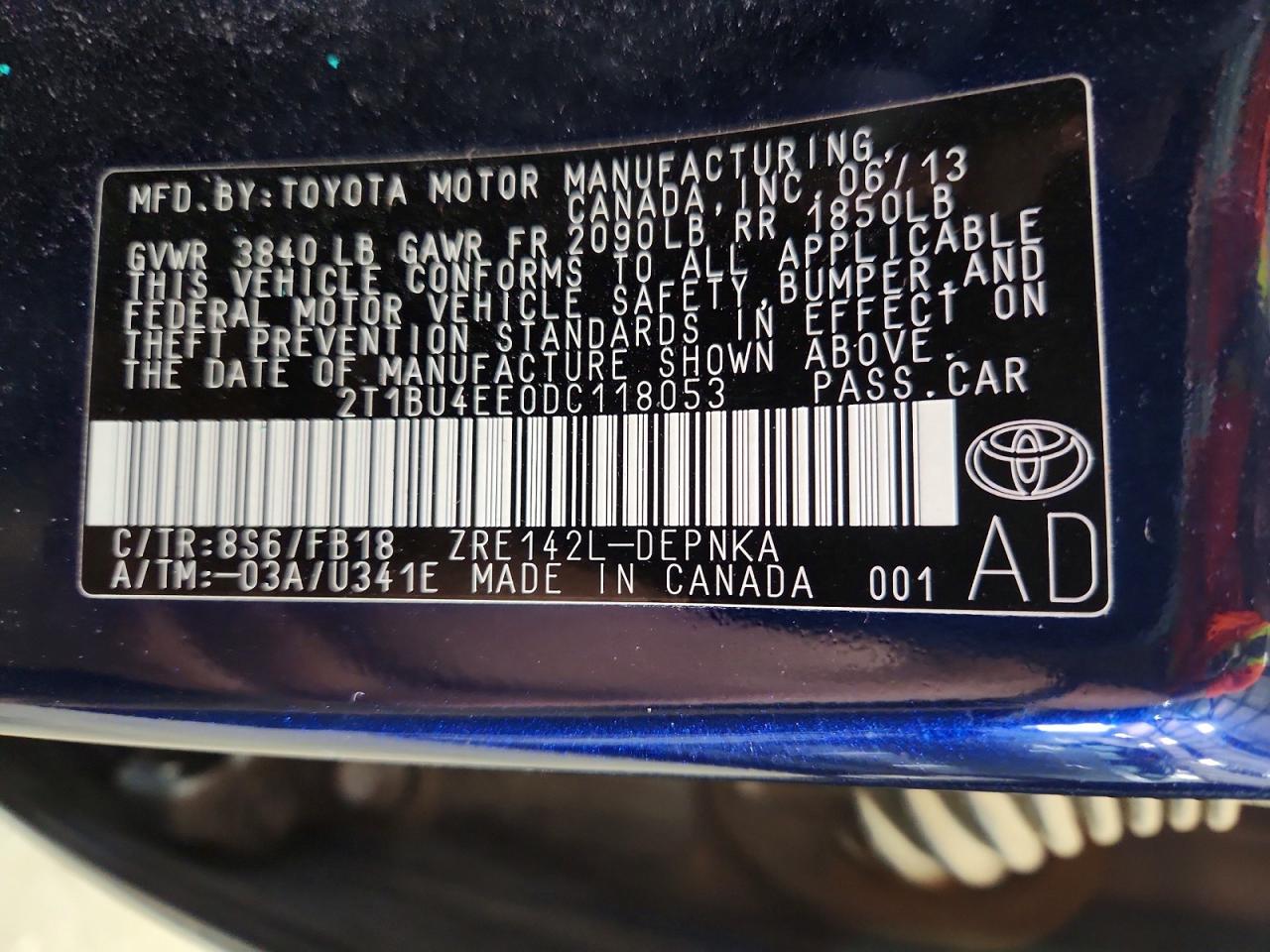2013 TOYOTA COROLLA LE photo 37