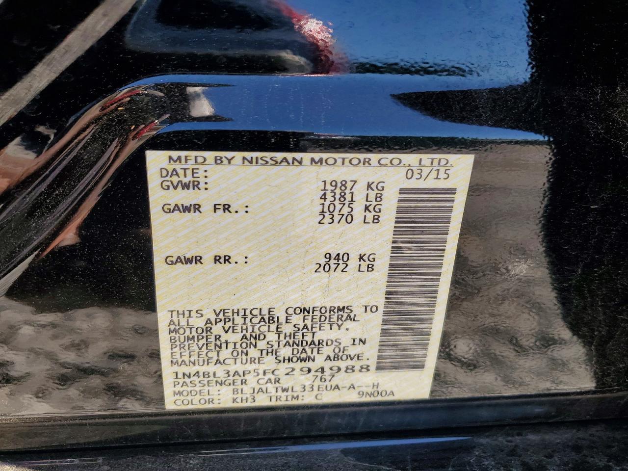 2015 NISSAN ALTIMA 3.5 SL photo 23