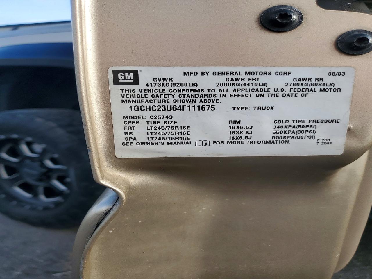 2004 CHEVROLET SILVERADO C2500 HEAVY DUTY photo 23