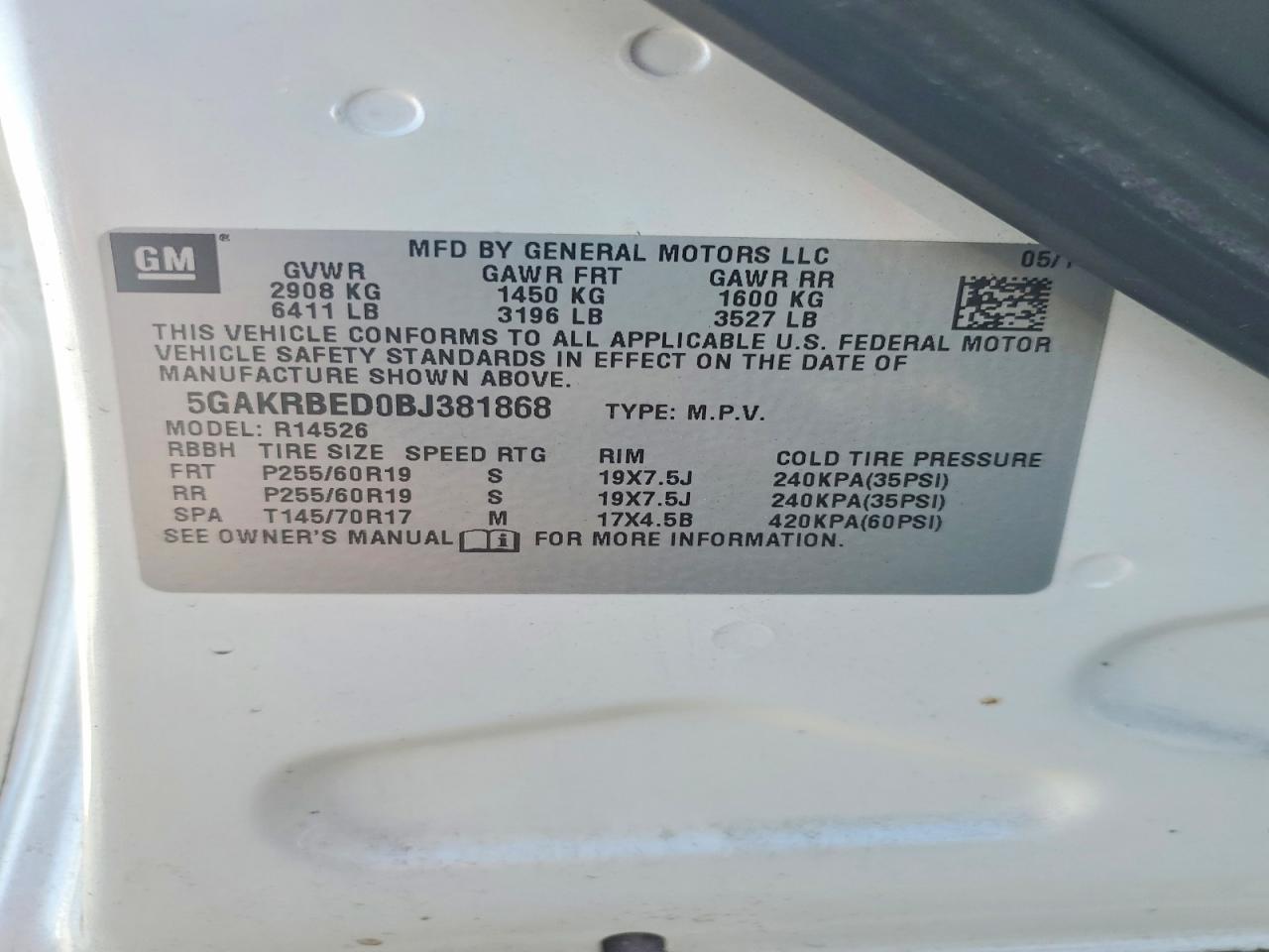2011 BUICK ENCLAVE CXL photo 37
