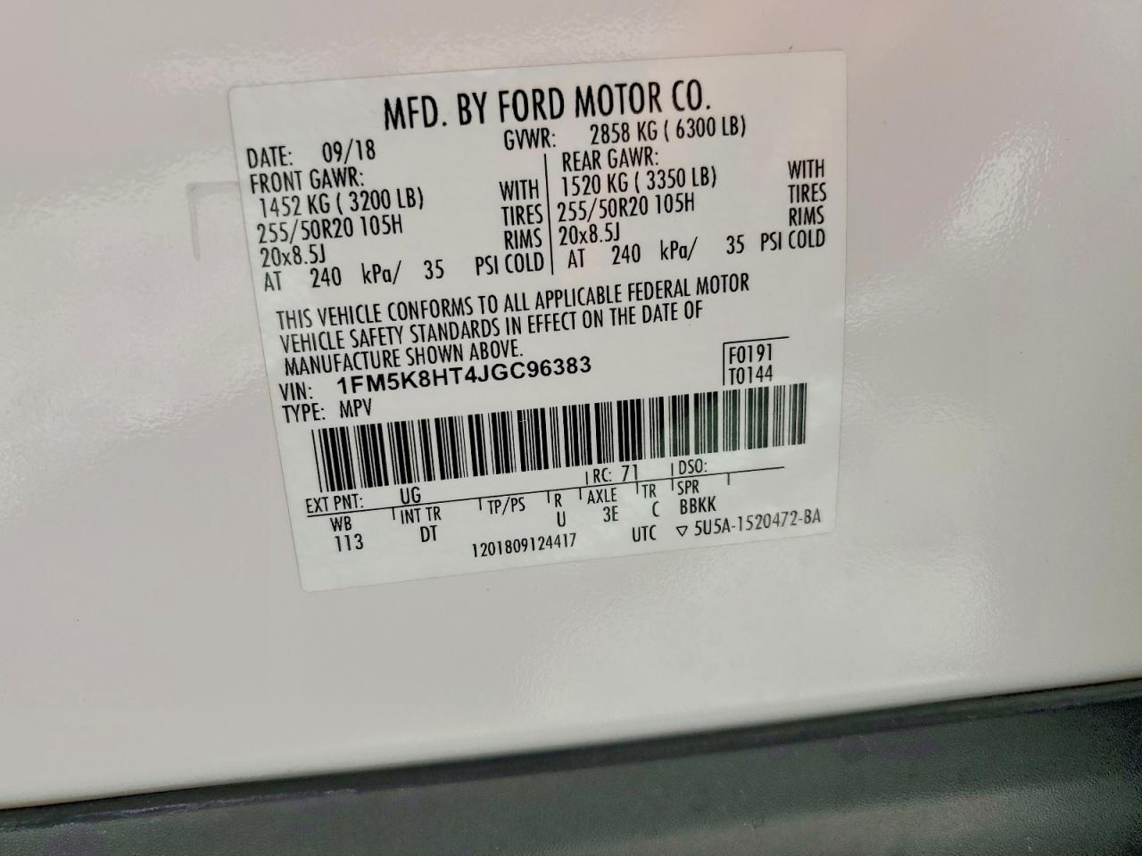 2018 FORD EXPLORER PLATINUM photo 37