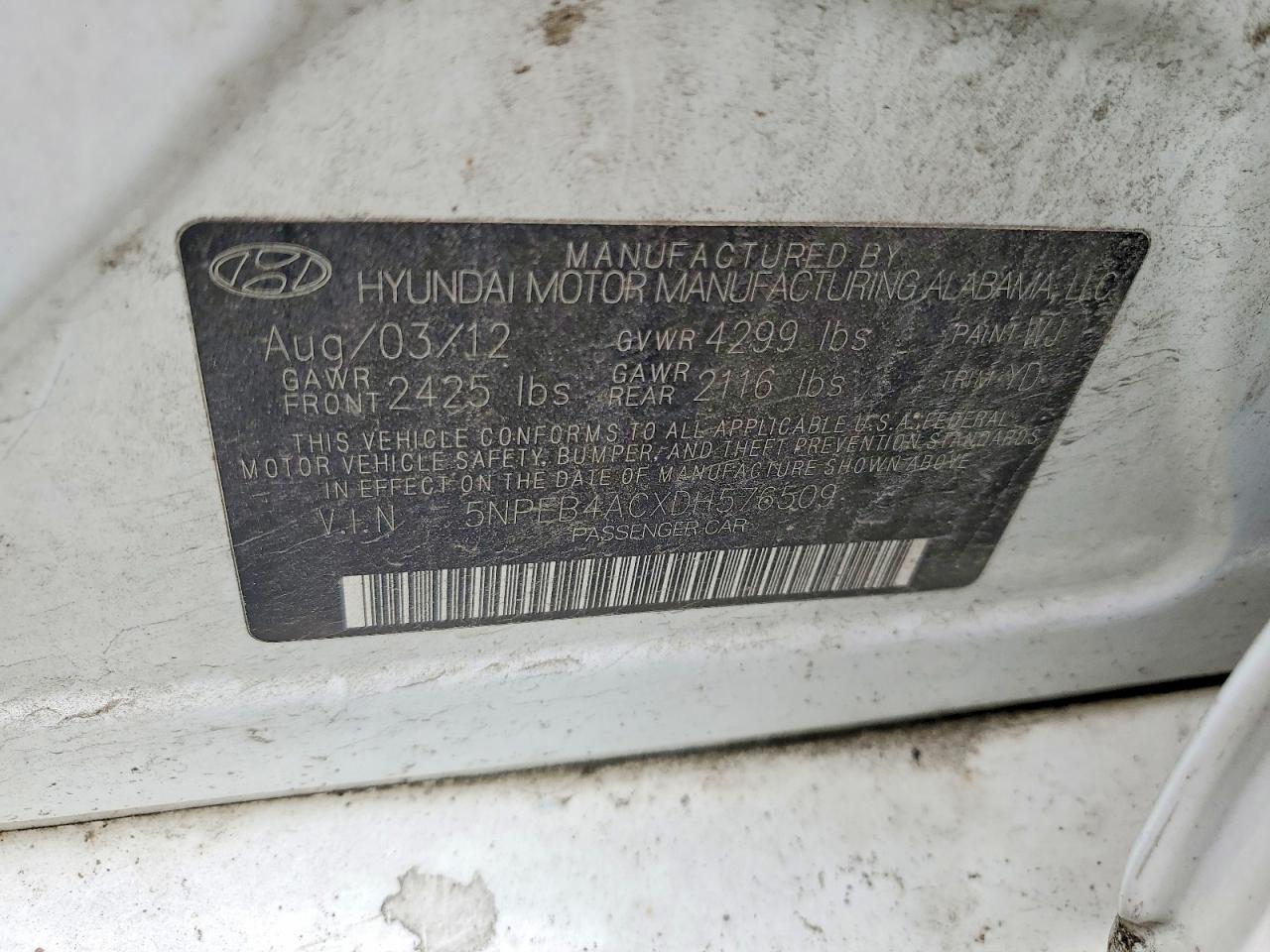 2013 HYUNDAI SONATA GLS photo 23