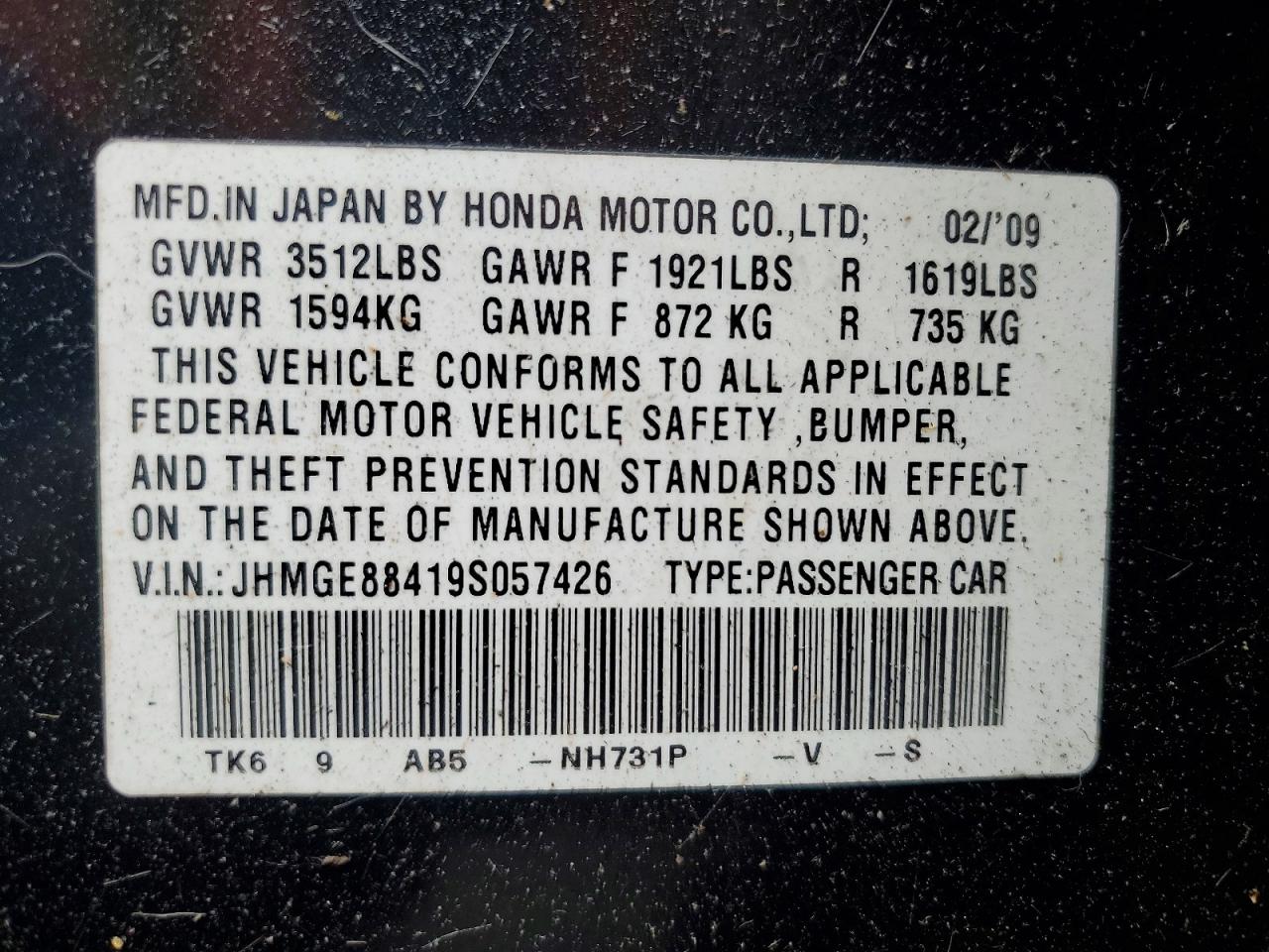 2009 HONDA FIT SPORT photo 23