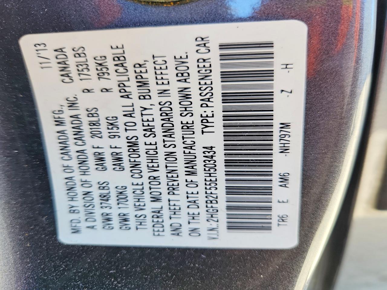 2014 HONDA CIVIC LX photo 23