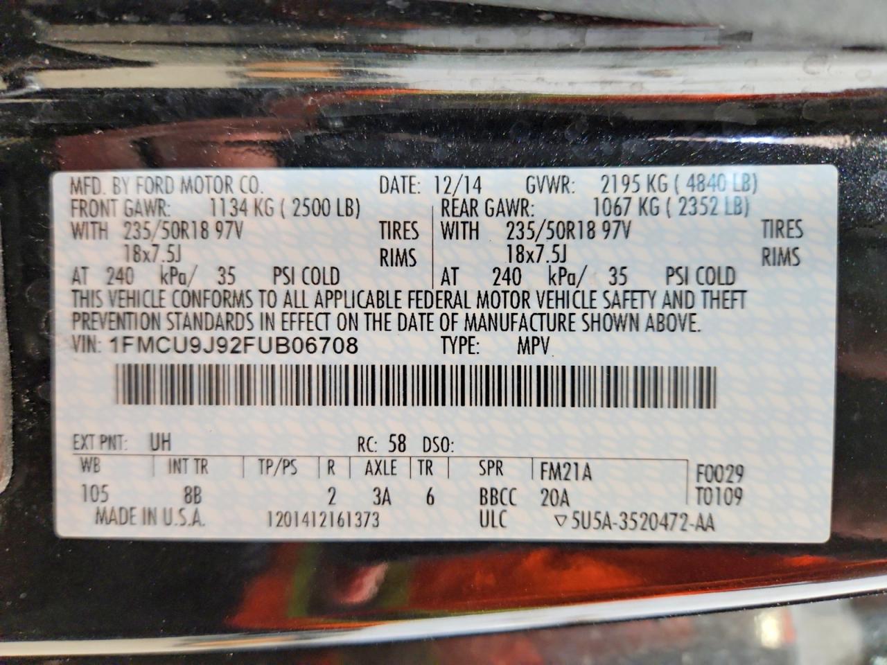 2015 FORD ESCAPE TITANIUM photo 25