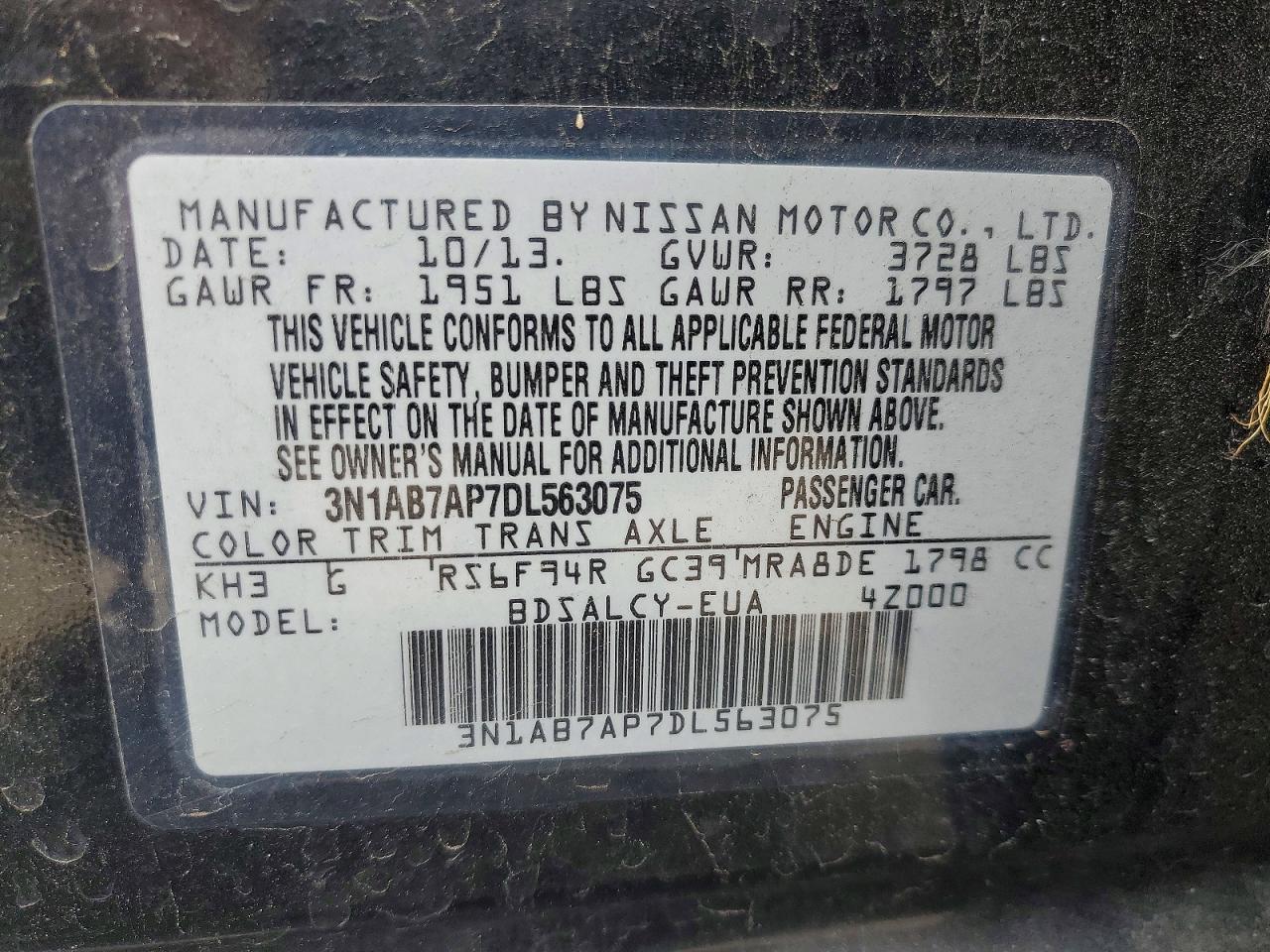 2013 NISSAN SENTRA S photo 23