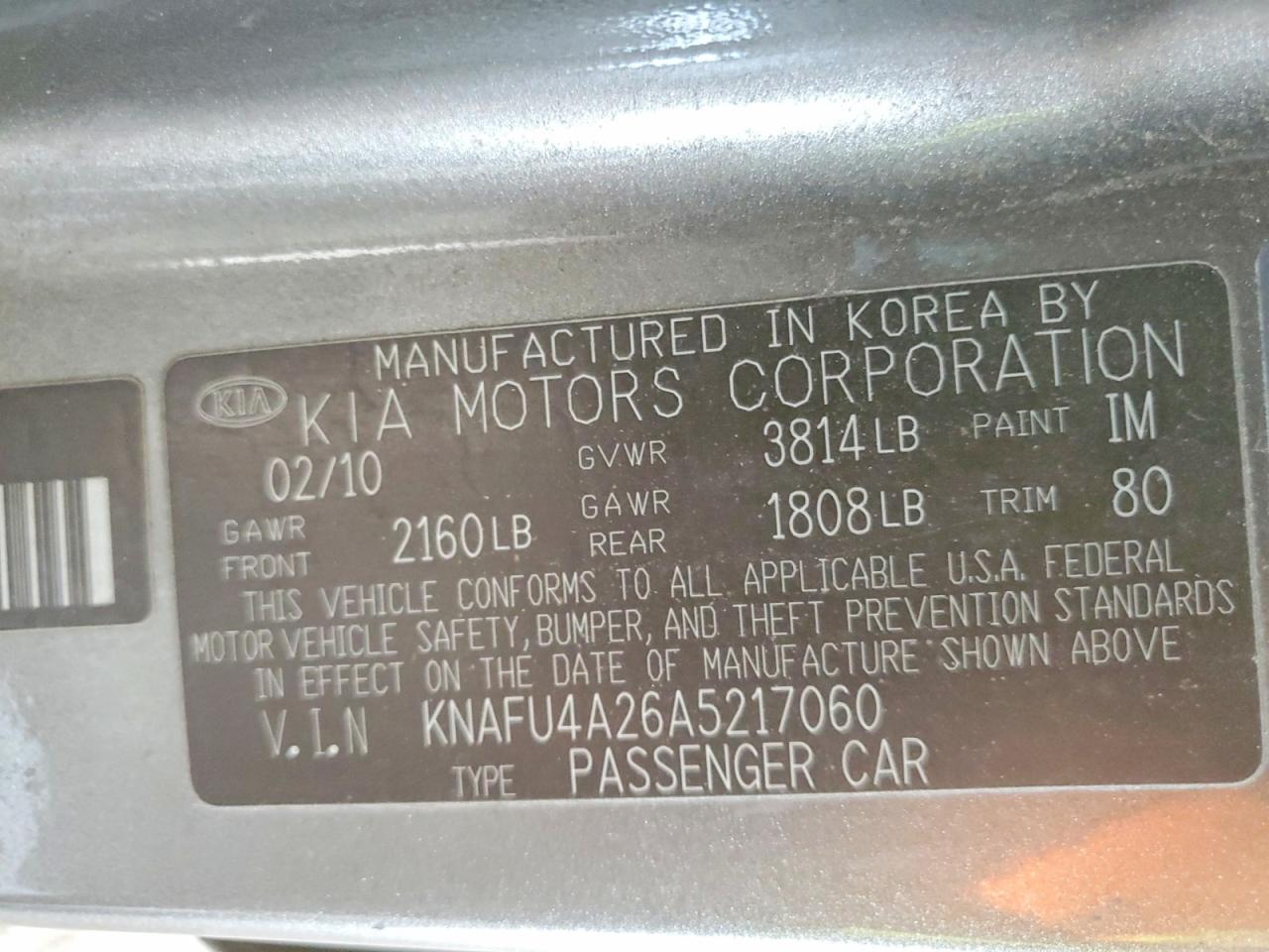 2010 KIA FORTE EX photo 12