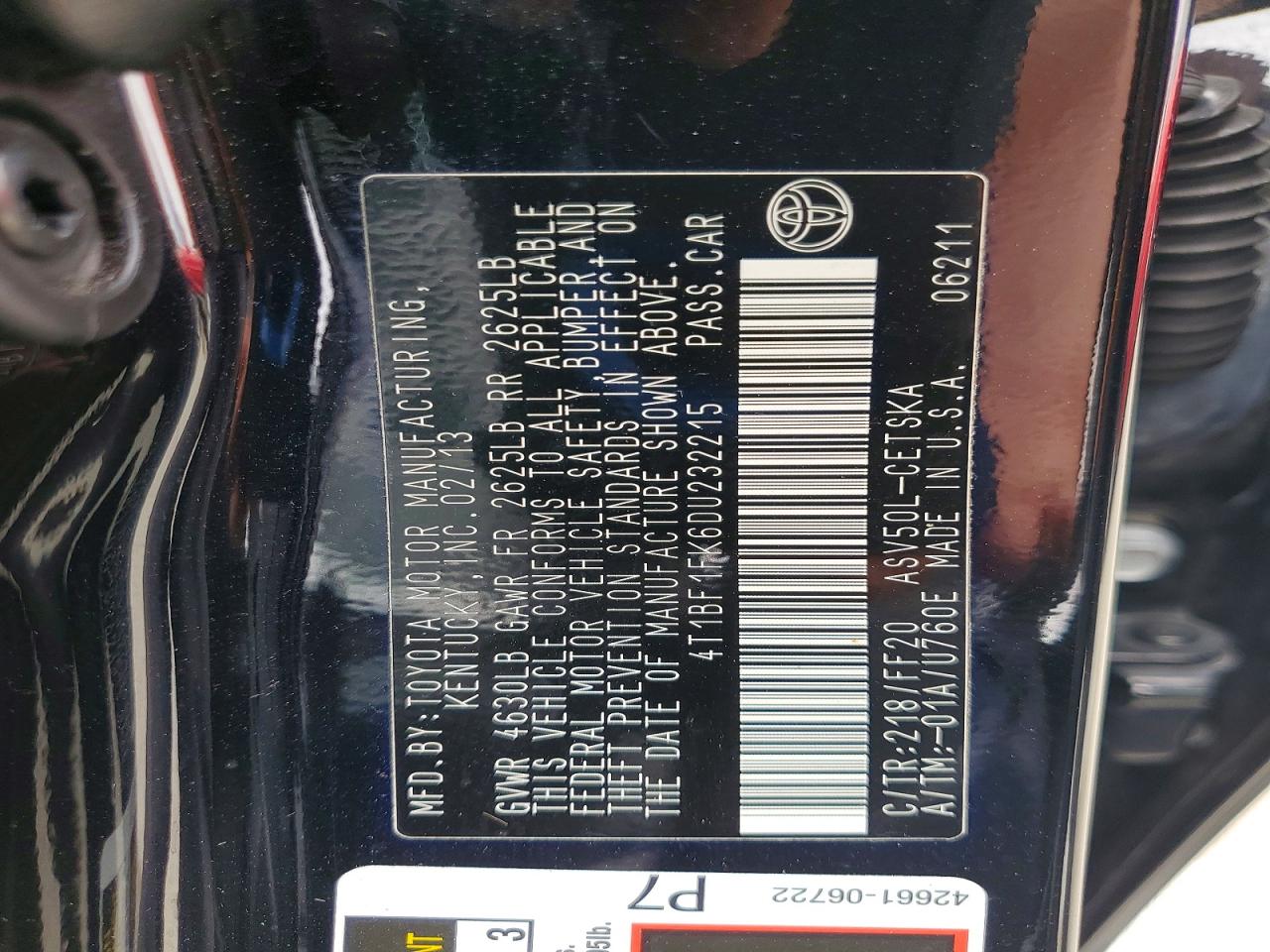 2013 TOYOTA CAMRY SE photo 23