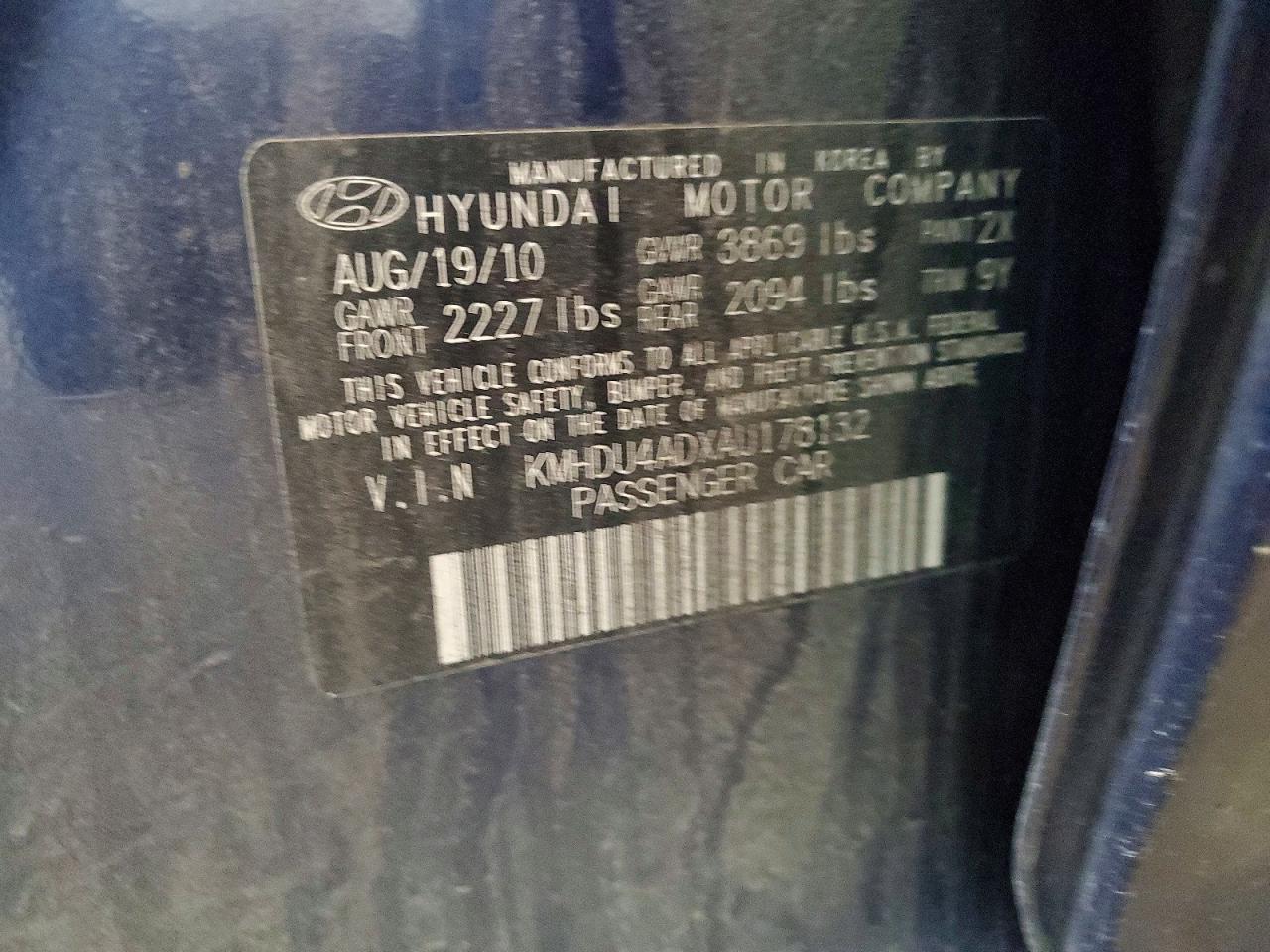 2010 HYUNDAI ELANTRA GLS photo 25