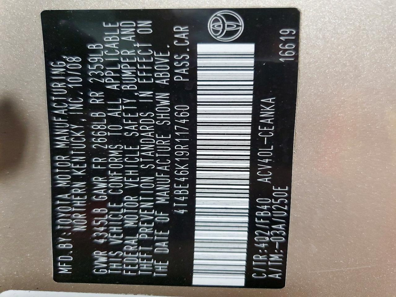 2009 TOYOTA CAMRY LE photo 34