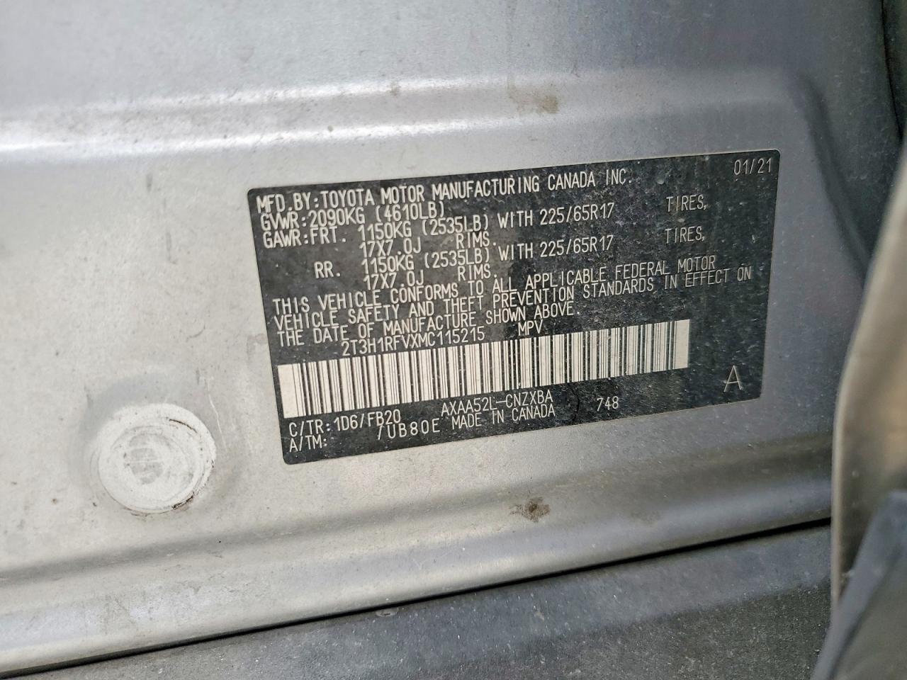 2021 TOYOTA RAV4 LE photo 25
