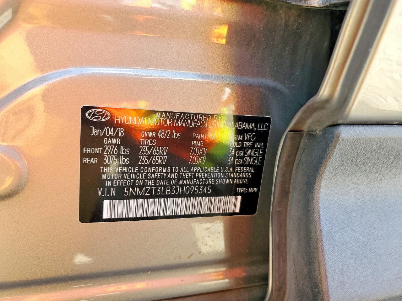 2018 HYUNDAI SANTA FE SPORT 2.4L photo 37