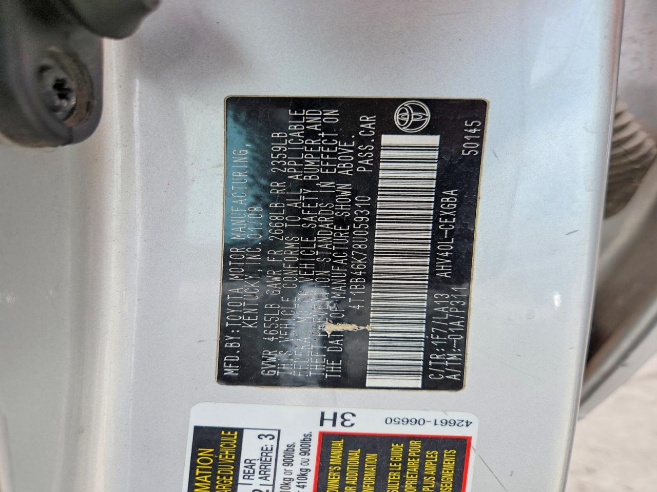 2008 TOYOTA CAMRY HYBRID photo 23