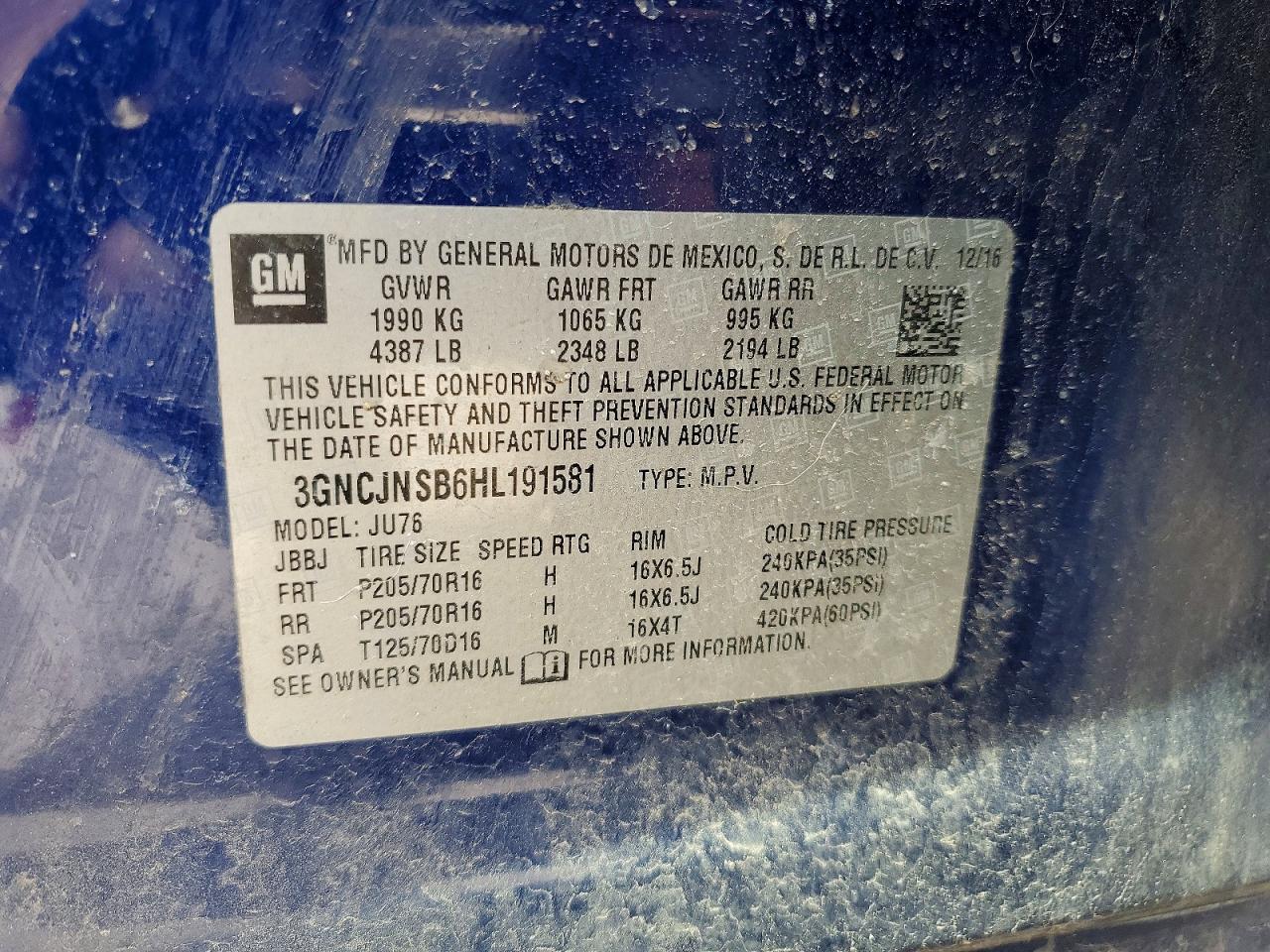 2017 CHEVROLET TRAX LS photo 40