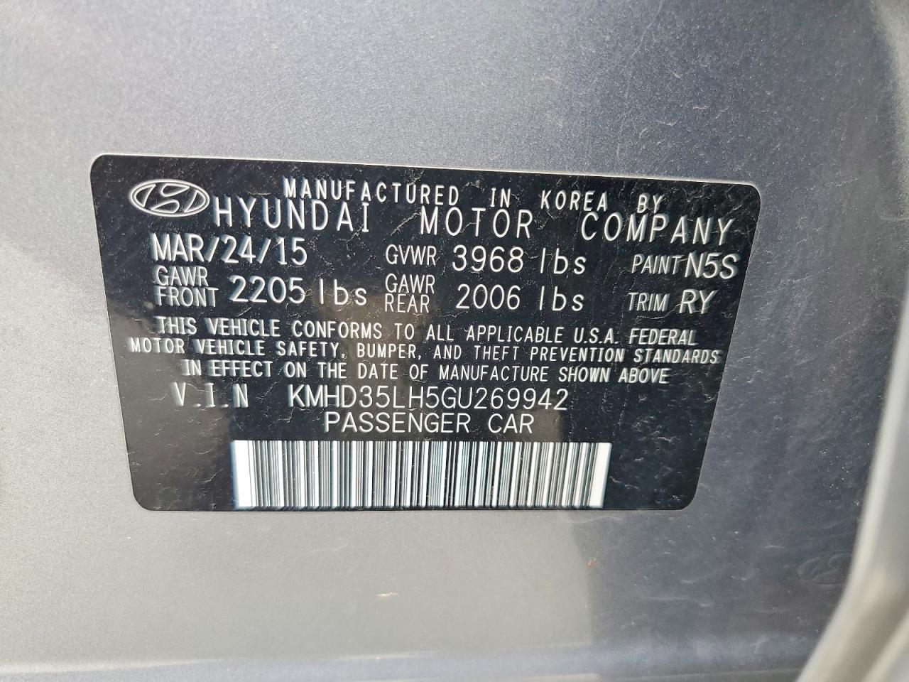 2016 HYUNDAI ELANTRA GT BASE photo 34