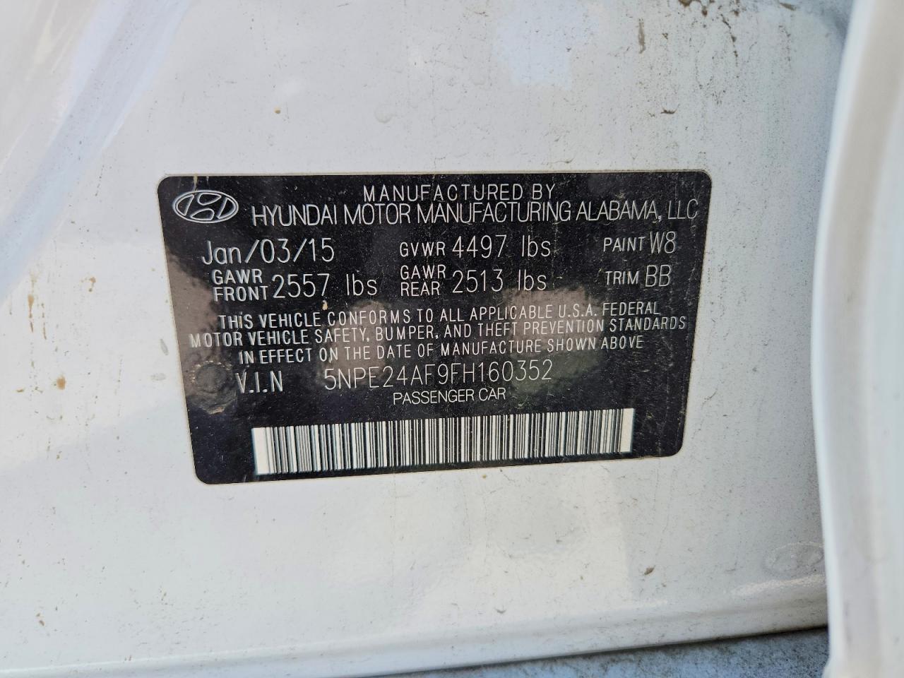 2015 HYUNDAI SONATA SE photo 37