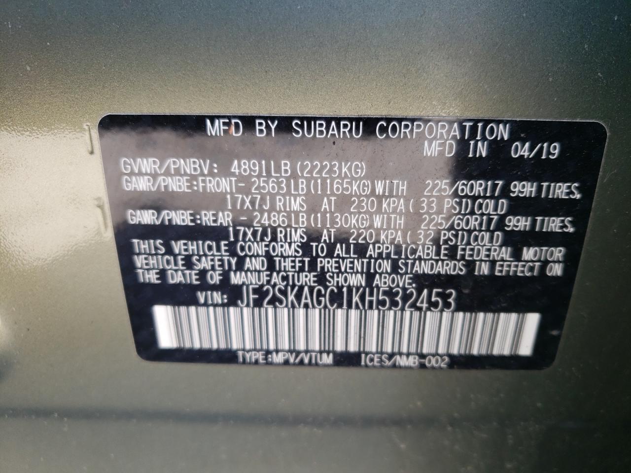 2019 SUBARU FORESTER PREMIUM photo 25