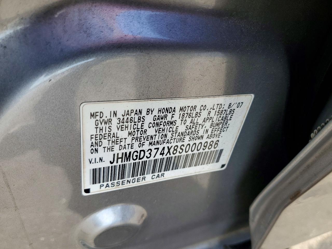 2008 HONDA FIT photo 12