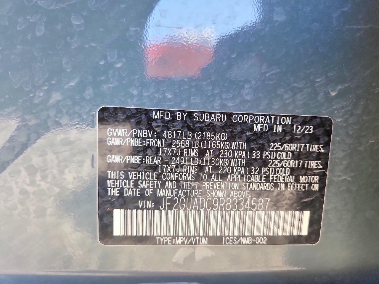 2024 SUBARU CROSSTREK PREMIUM photo 23