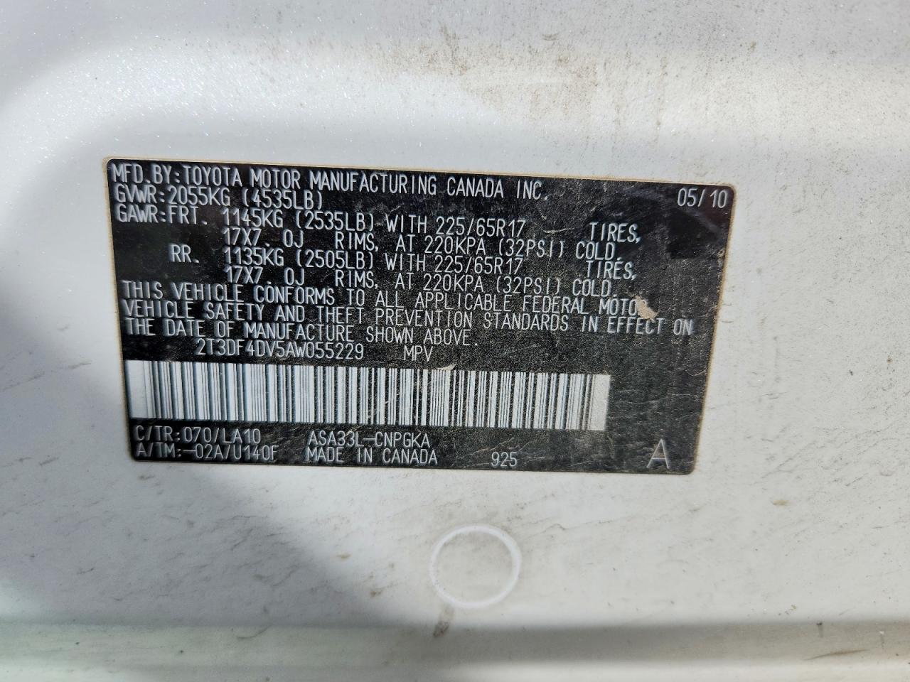 2010 TOYOTA RAV4 LIMITED photo 12