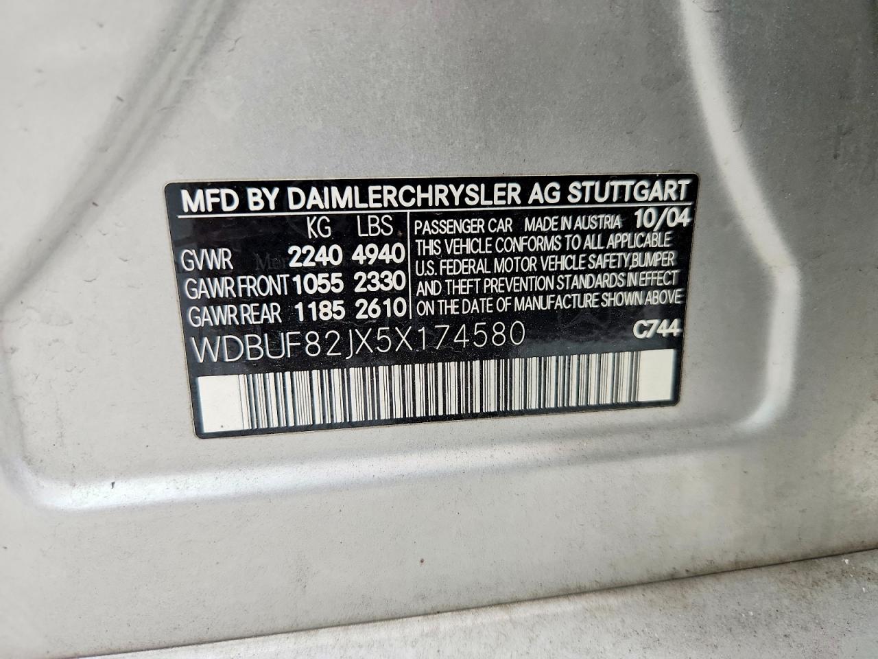 2005 MERCEDES-BENZ E 320 4MATIC photo 12