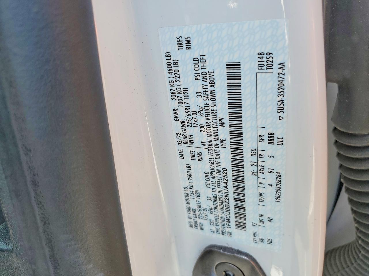 2022 FORD ESCAPE SE photo 14