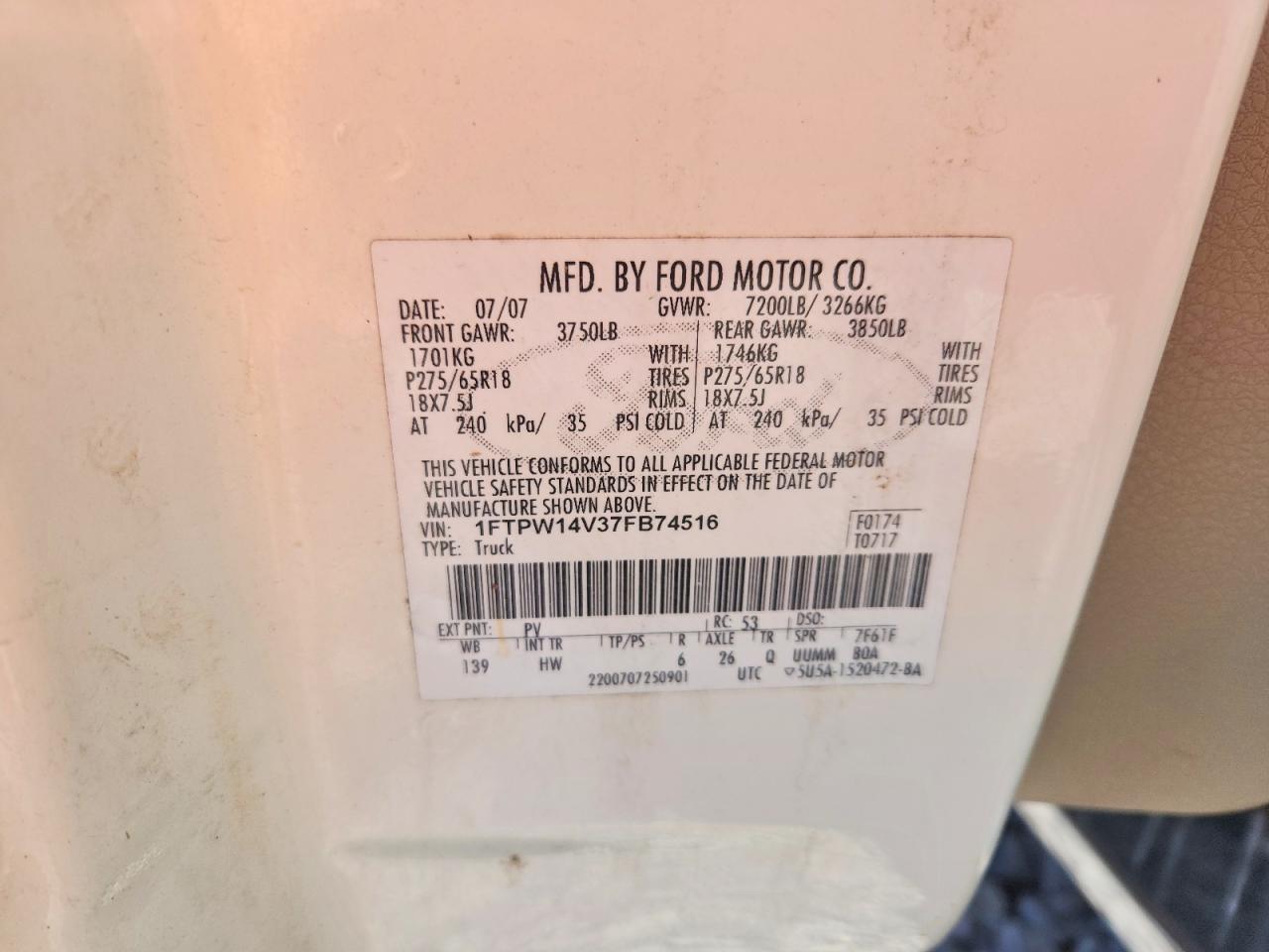2007 FORD F150 SUPERCREW photo 34