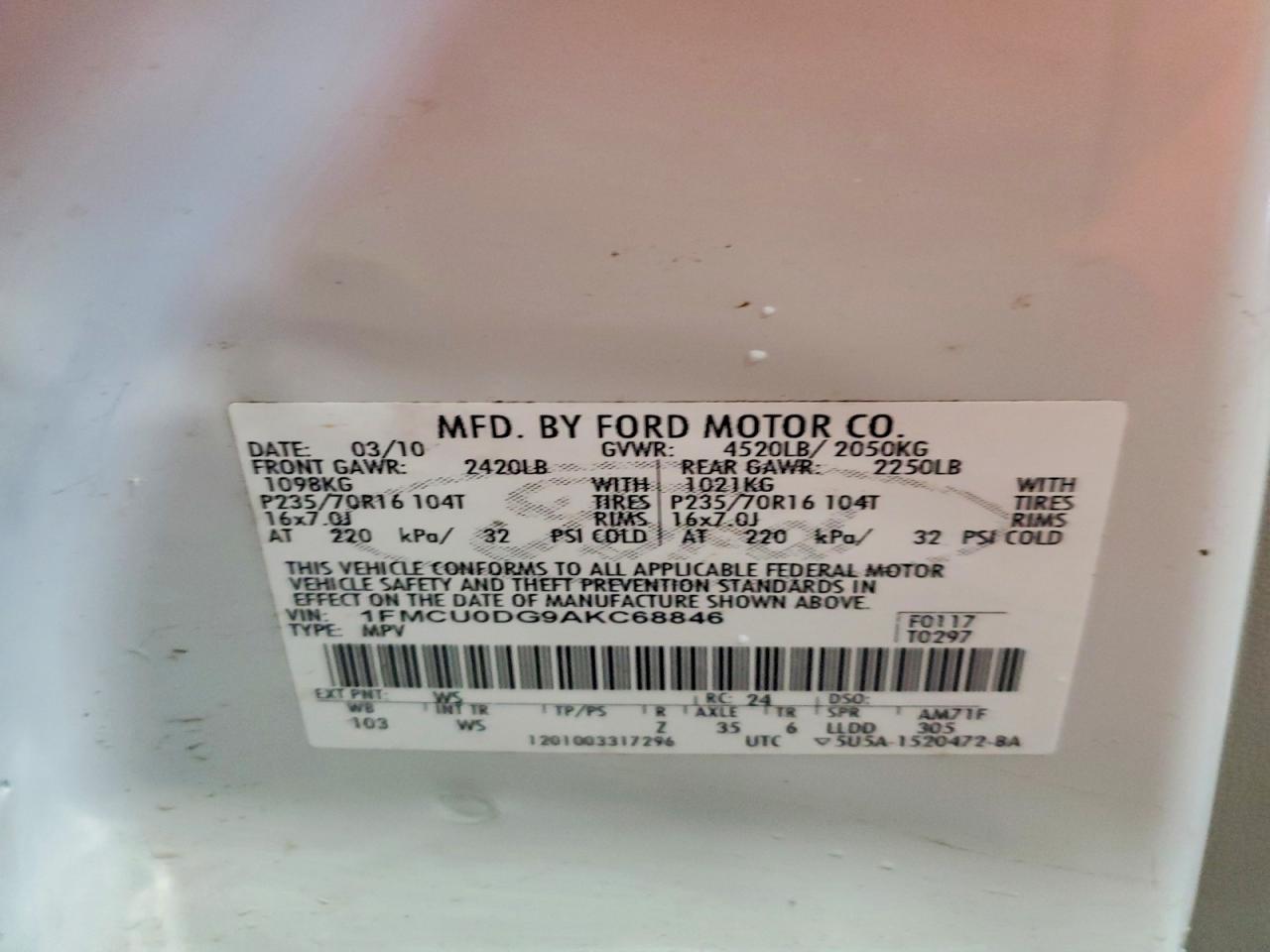 2010 FORD ESCAPE XLT photo 25