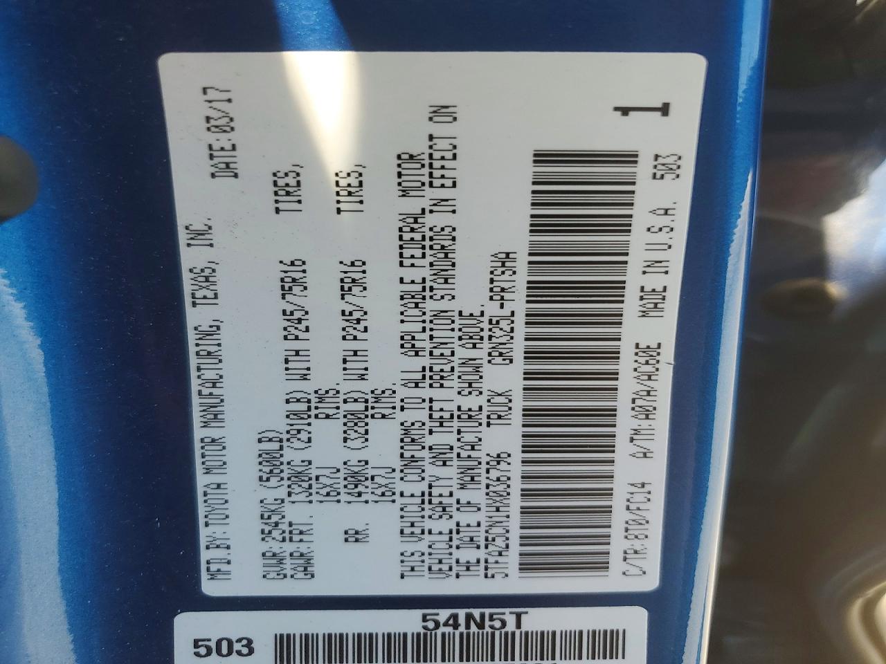 2017 TOYOTA TACOMA SR5 V6 photo 25