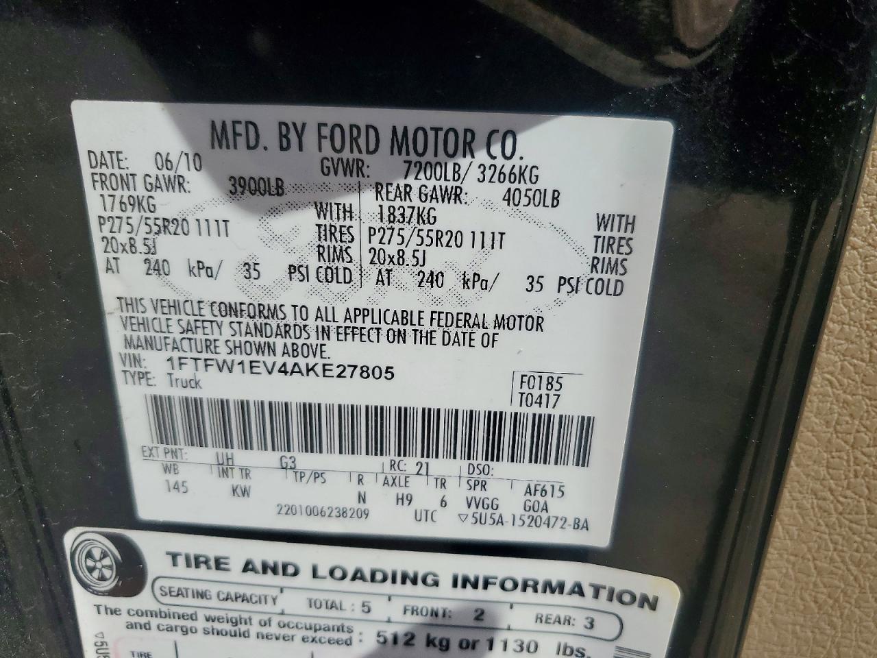 2010 FORD F150 SUPERCREW photo 12