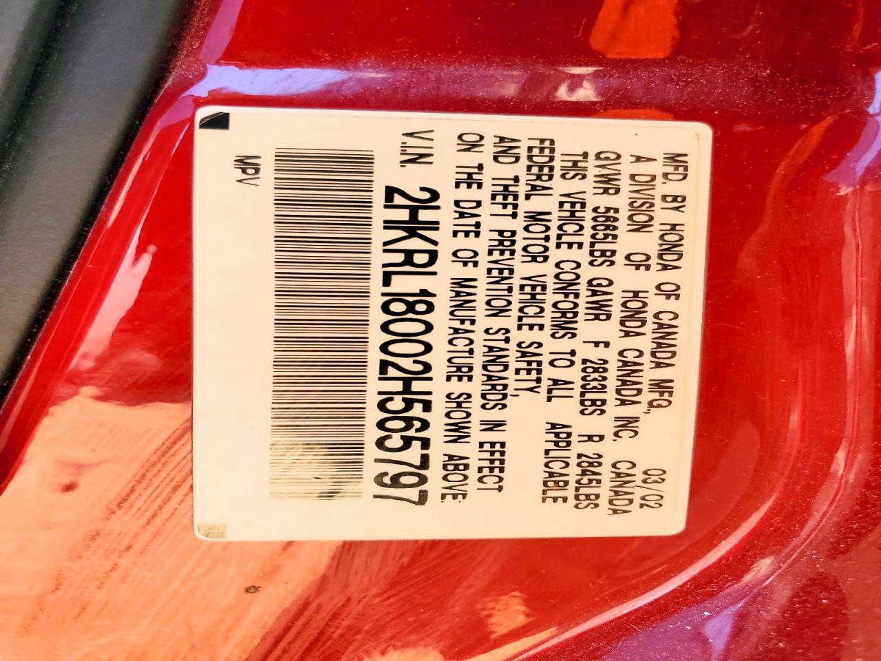 2002 HONDA ODYSSEY EXL photo 37
