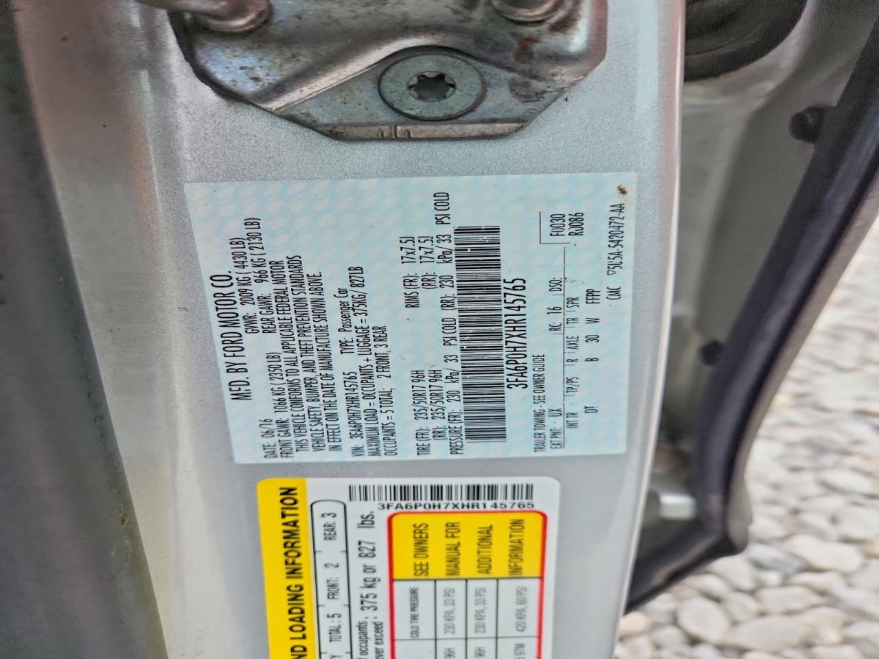 2017 FORD FUSION SE photo 23