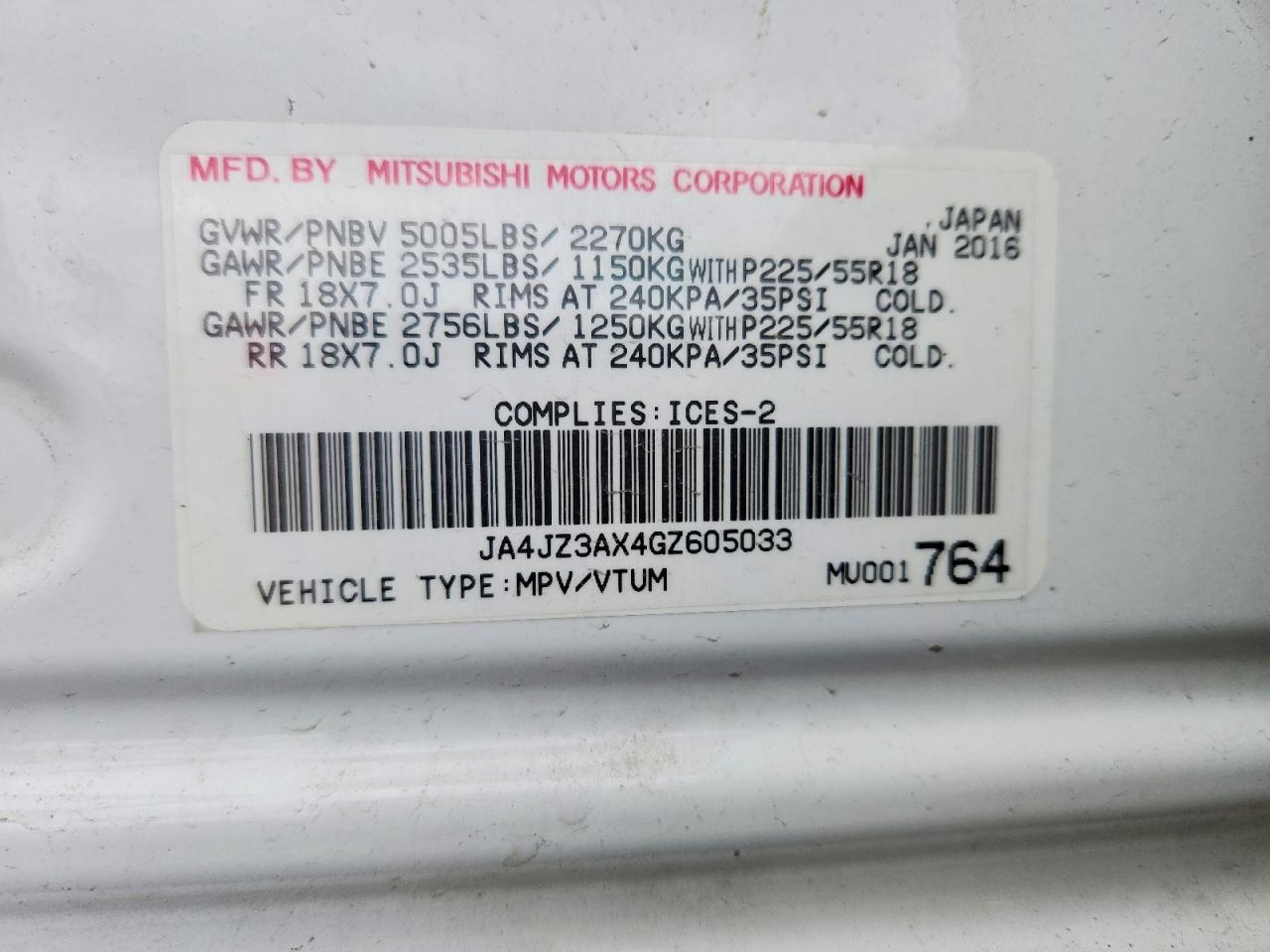 2016 MITSUBISHI OUTLANDER SE photo 37