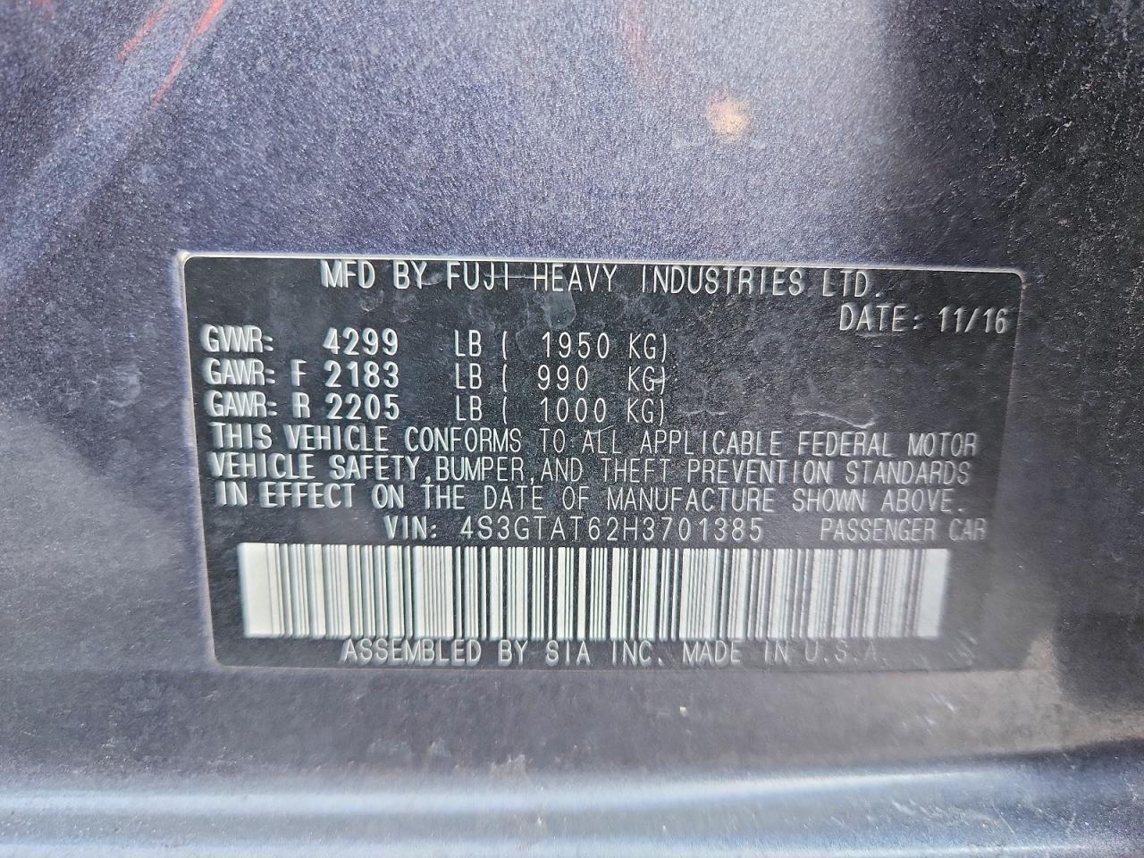 2017 SUBARU IMPREZA LIMITED photo 25