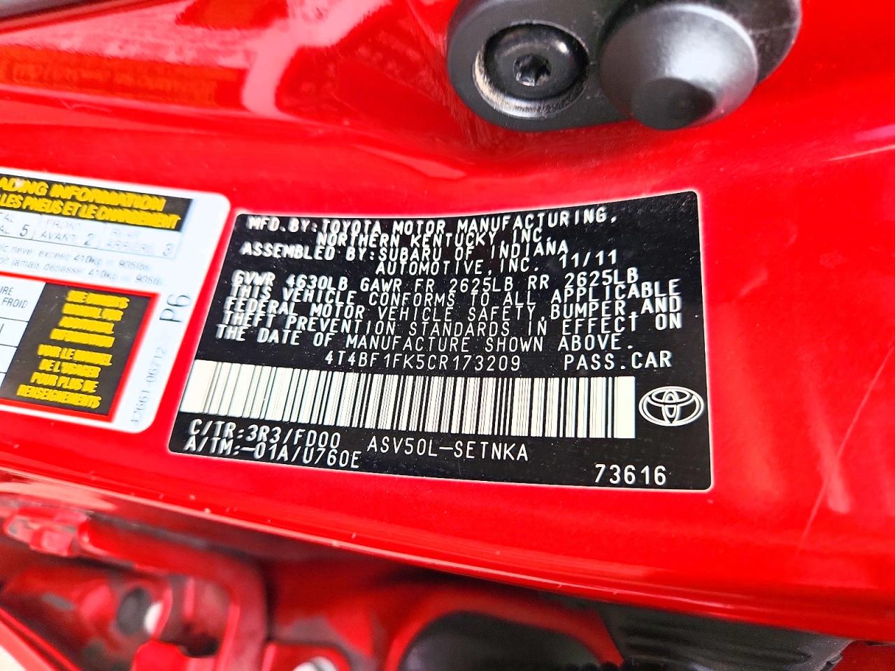 2012 TOYOTA CAMRY LE photo 23