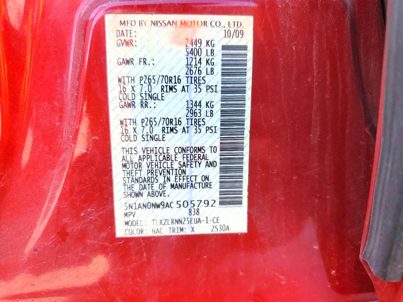 2010 NISSAN XTERRA X photo 25