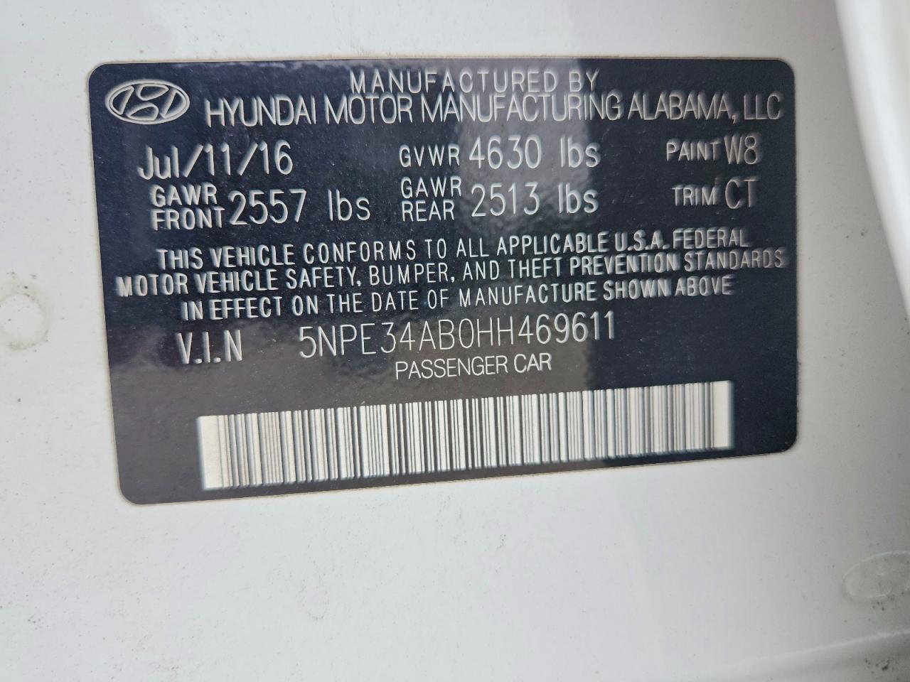 2017 HYUNDAI SONATA LIMITED 2.0T photo 23